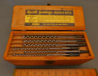 Stanley / Russell Jennings No. 32-1/2 Quarters No. 100 Auger Drill Bit Set in 3 Tier Box