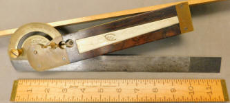 Disston & Morss 1868 Fisher Patent Protractor & Bevel w/ Level - Square - Rule
