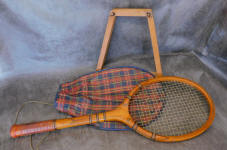 "Black Ace" c. 1920s Wood Tennis Racket 