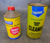 Prestone Cone Top Brake Fluid & Radiator Cleaner - Pre Zip Code - 1950s 