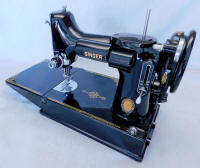 1950 Black Singer Featherweight 221 "Centennial" Sewing Machine (AJ921923)