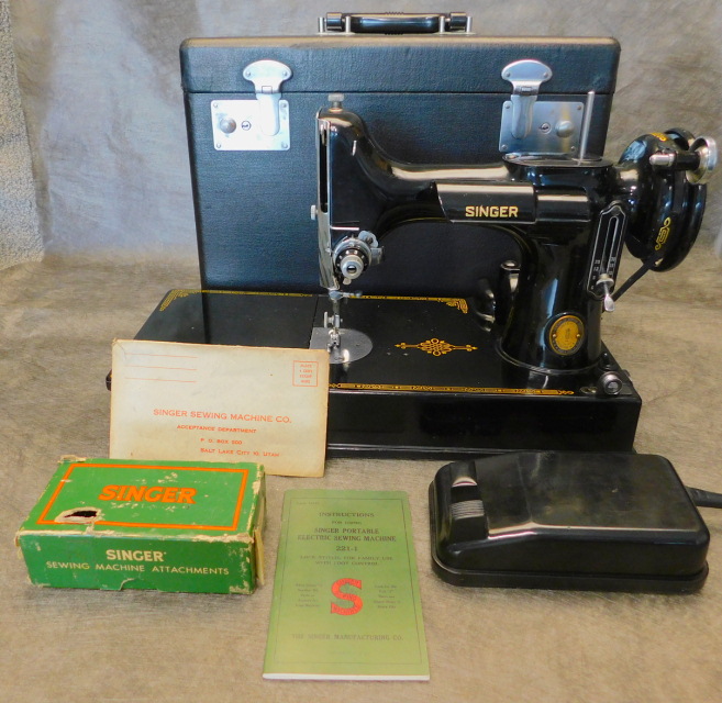 1951 Black Singer Featherweight 221 "Centennial" Sewing Machine